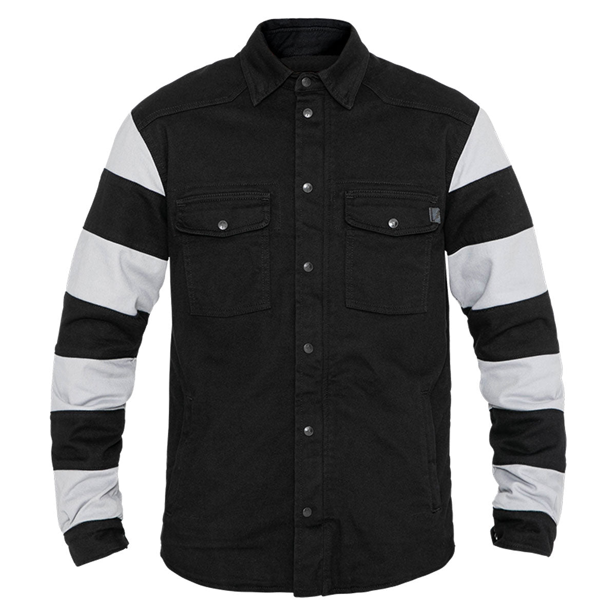 John Doe Motoshirt Protective Overshirt With XTM Fiber Prison Black / White