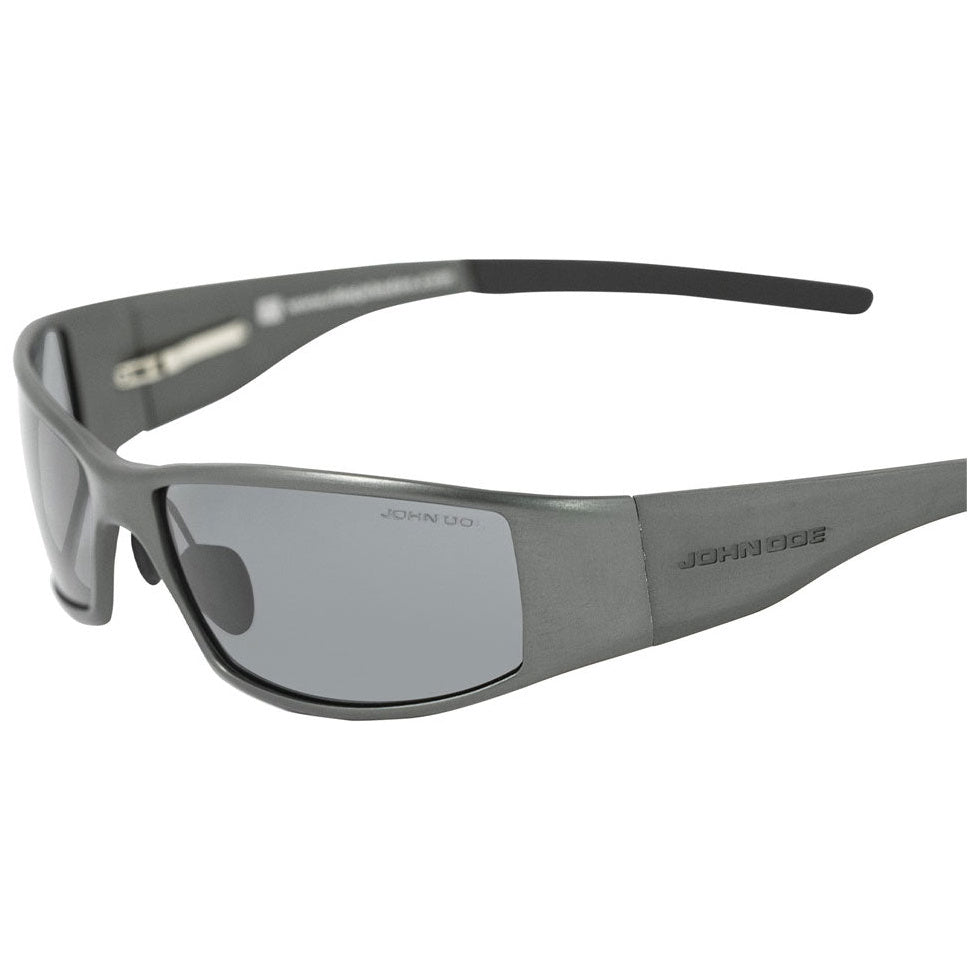 John Doe Titan Glider Sunglasses Black With Grey Lenses, alternate front view