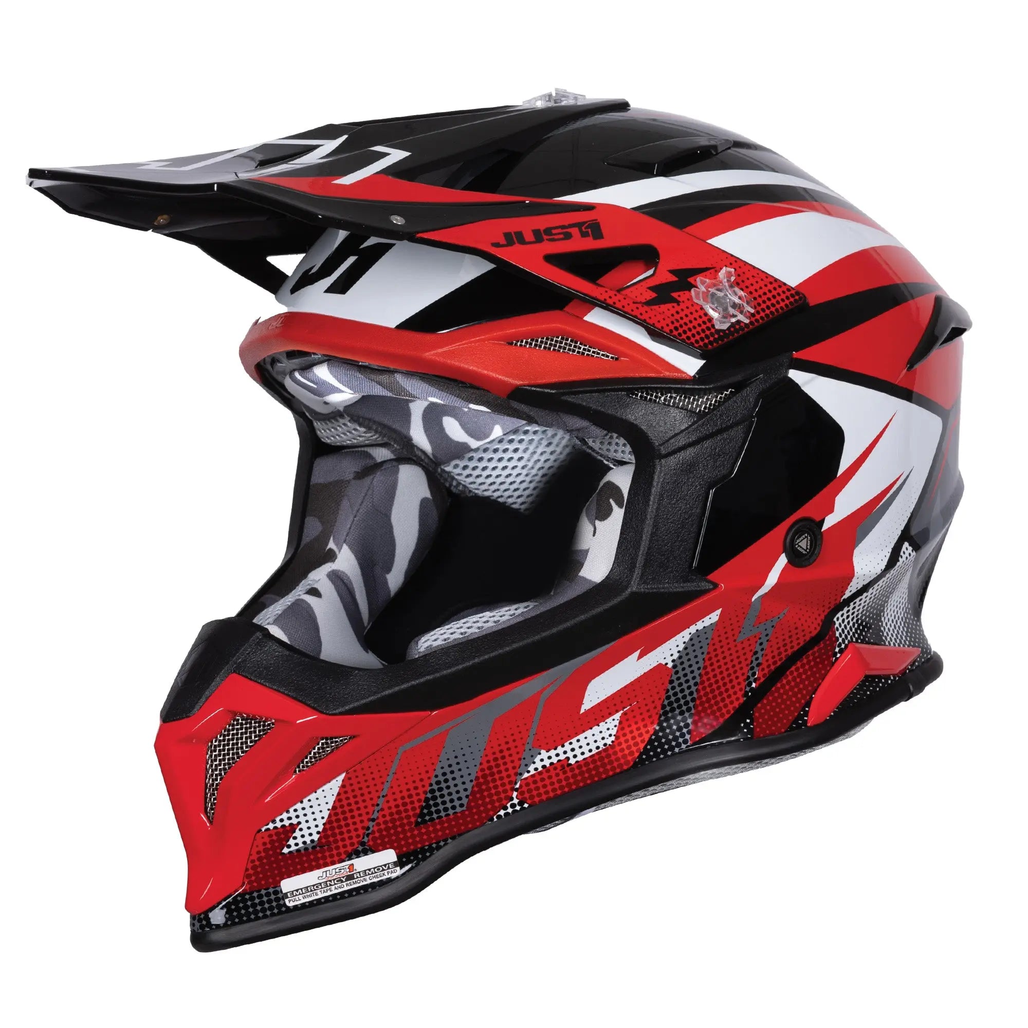 Just1 J39 Revo Red / White / Gloss Black FREE UK Delivery, FREE 365 Day Returns | Moto Central