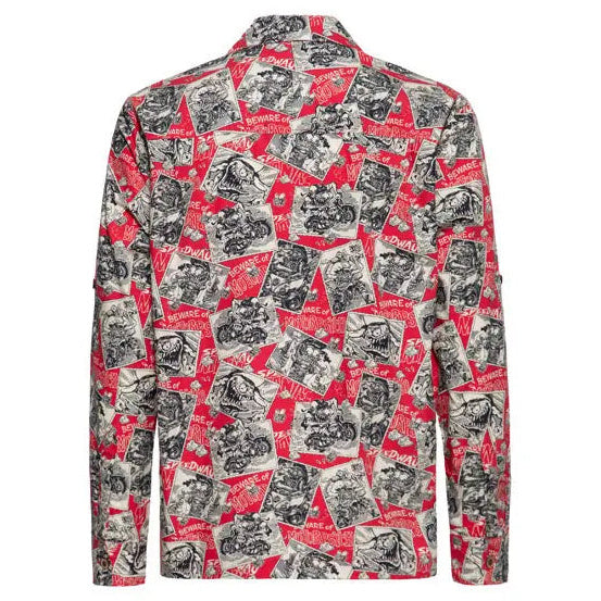 King Kerosin AOP Shirt Off Dark Red — rear view