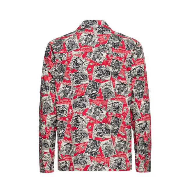 King Kerosin AOP Shirt Off Dark Red  - FREE UK Shipping, FREE 365 Day Returns | Moto Central