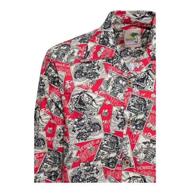 King Kerosin AOP Shirt Off Dark Red  - FREE UK Shipping, FREE 365 Day Returns | Moto Central