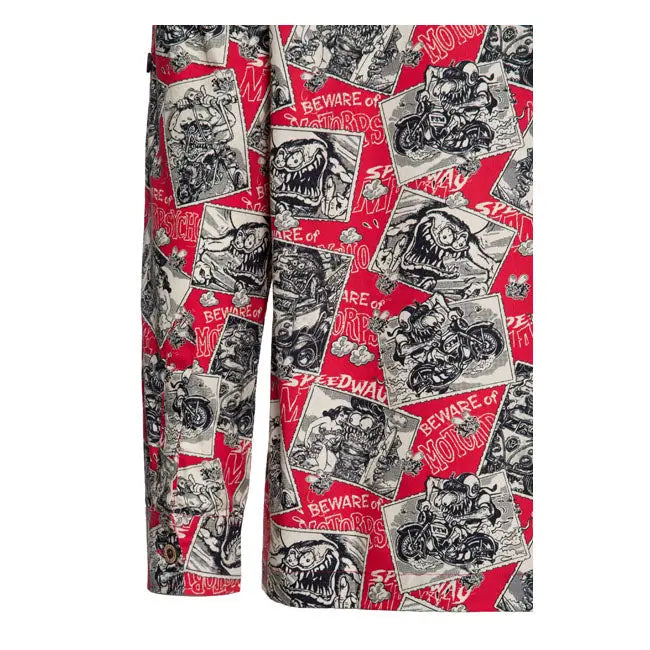 King Kerosin AOP Shirt Off Dark Red  - FREE UK Shipping, FREE 365 Day Returns | Moto Central