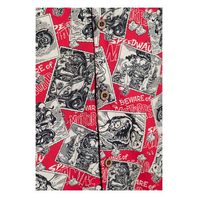 King Kerosin AOP Shirt Off Dark Red  - FREE UK Shipping, FREE 365 Day Returns | Moto Central