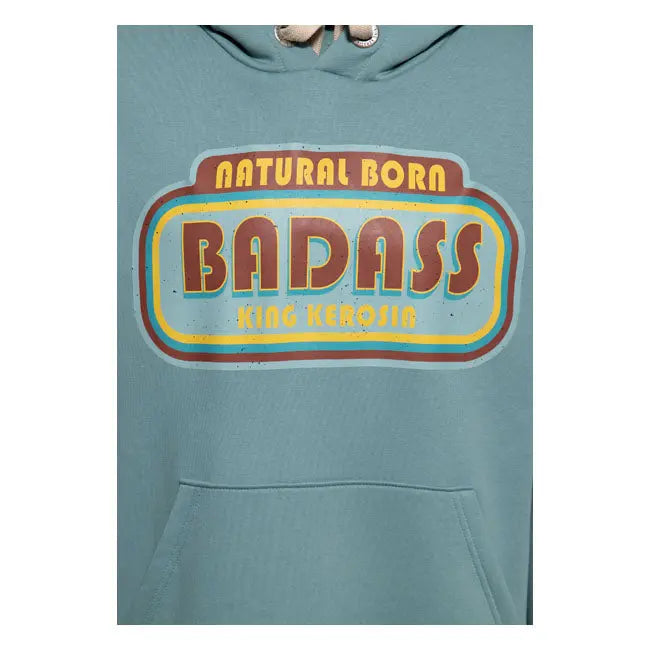 King Kerosin Bad Ass Hoodie Lake Green  - FREE UK Shipping, FREE 365 Day Returns | Moto Central