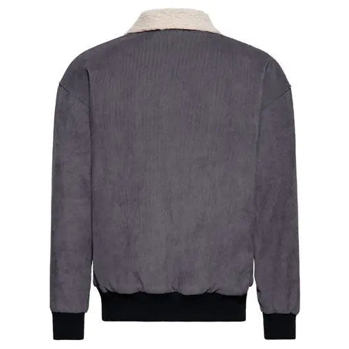 King Kerosin KK Corduroy Textile Jacket Steel Grey — rear view