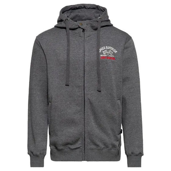 King Kerosin Speed King Zip Hoodie Steel Grey — front view