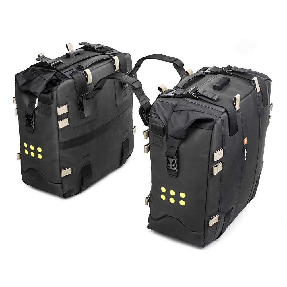 Kriega OS 32 Soft Pannier Black - 32 Liters - paired pannier configuration