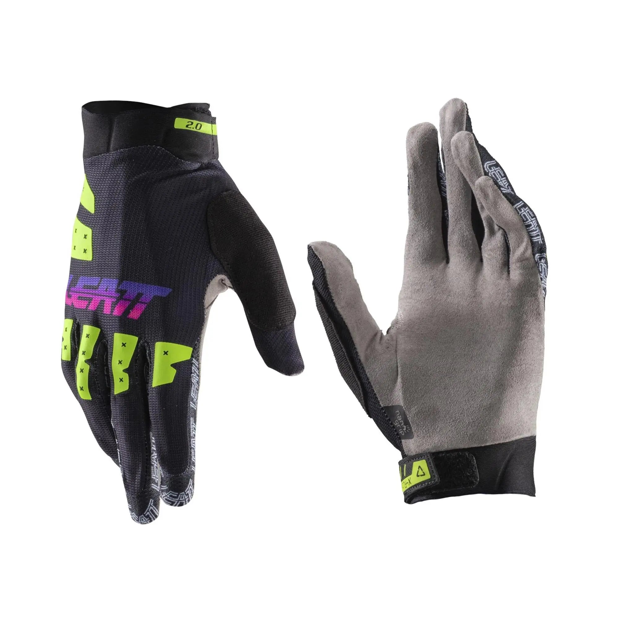 Leatt X-Flow MTB 2.0 Gloves Neon Black - FREE UK Shipping, FREE 365 Day Returns | Moto Central