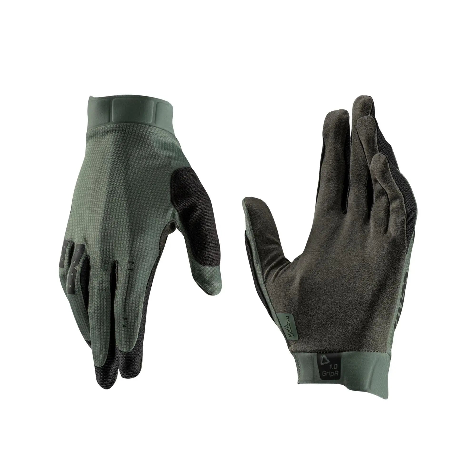 Leatt 1.0 GripR MTB Gloves Mist Green - FREE UK Shipping, FREE 365 Day Returns | Moto Central