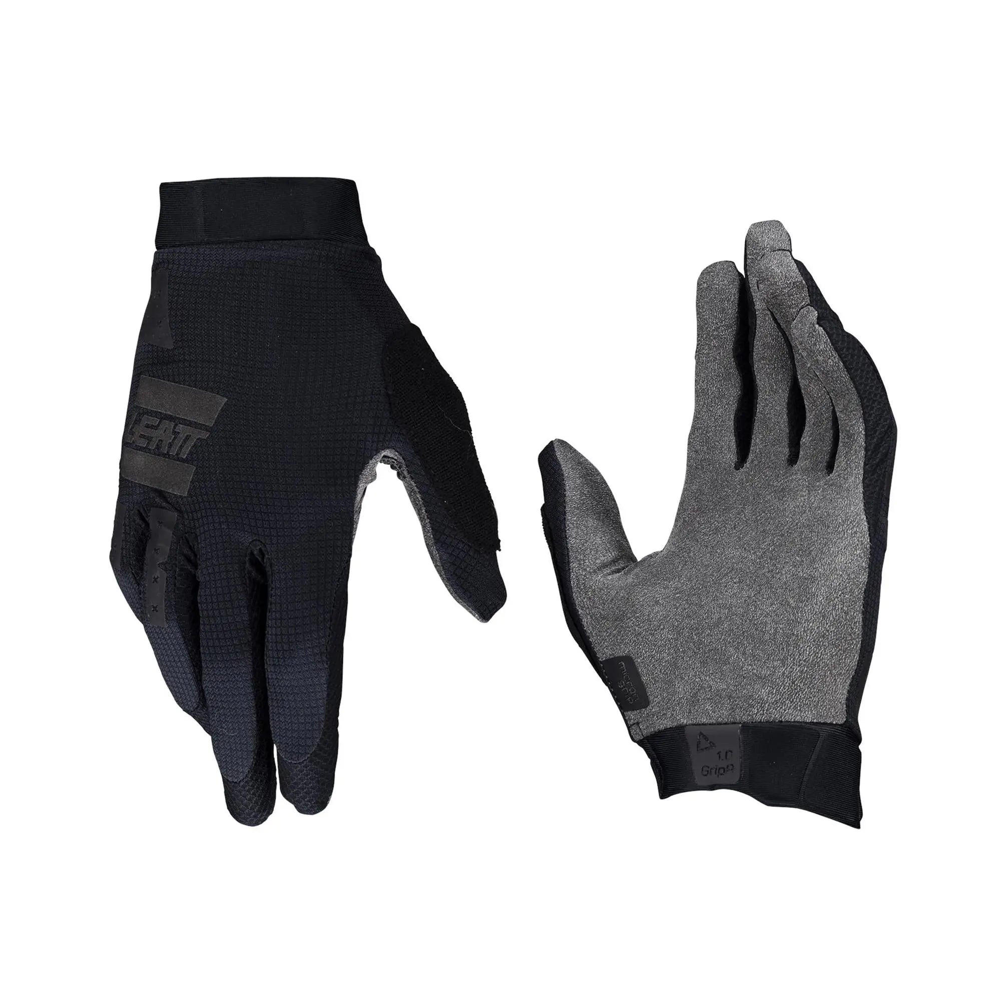Leatt GripR 1.0 MTB Junior Gloves Stealth - FREE UK Shipping, FREE 365 Day Returns | Moto Central