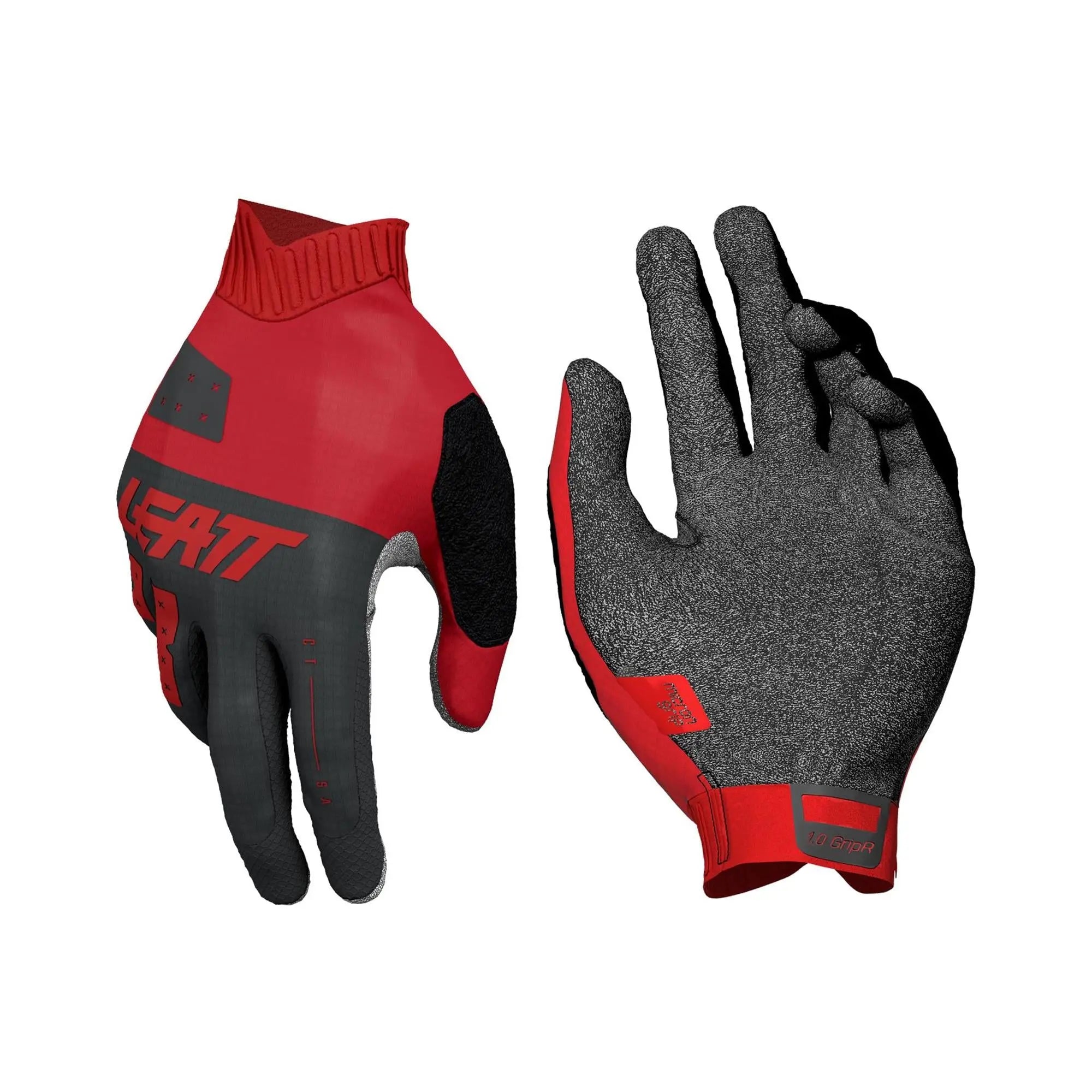 Leatt GripR MTB Junior Gloves 1.0 Red - FREE UK Shipping, FREE 365 Day Returns | Moto Central