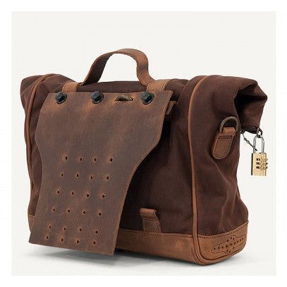 Longride Waxed Canvas LOX Saddlebag Brown - 9.5 Liters - alternate product view