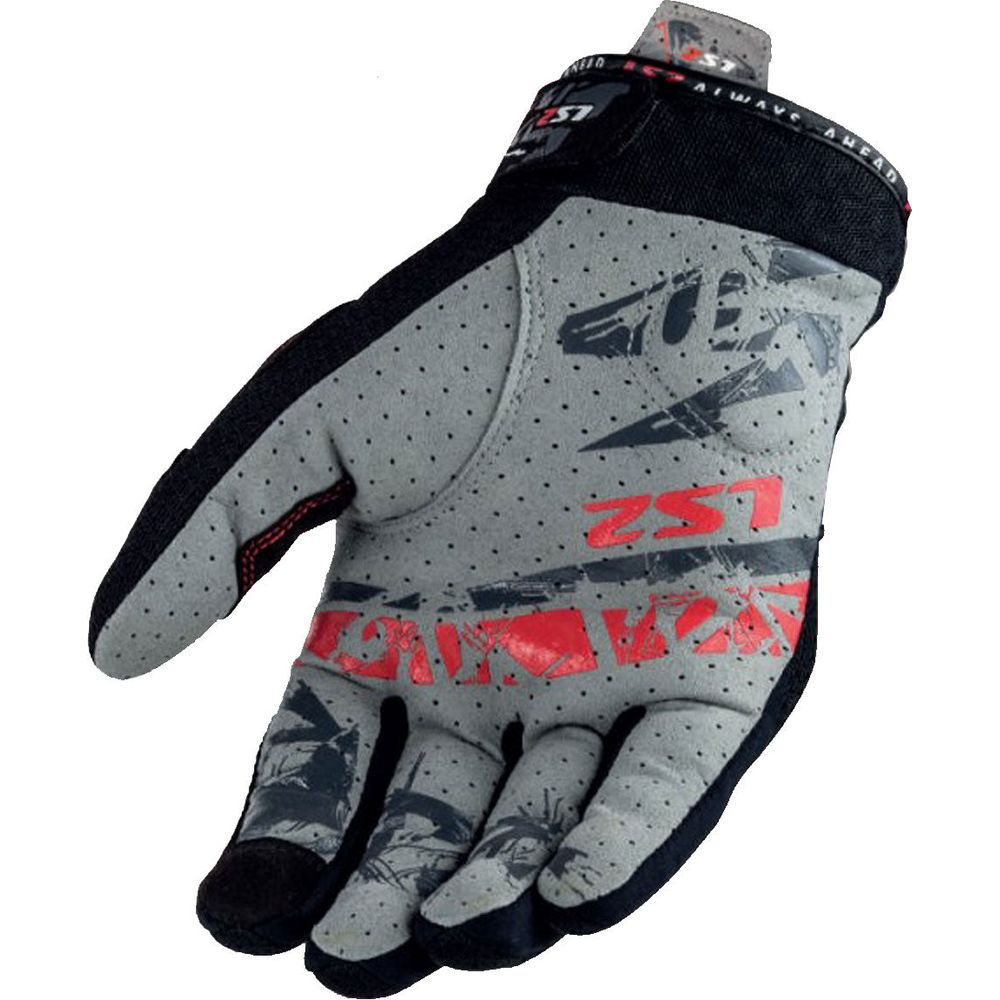 LS2 Chaki Textile Gloves Black