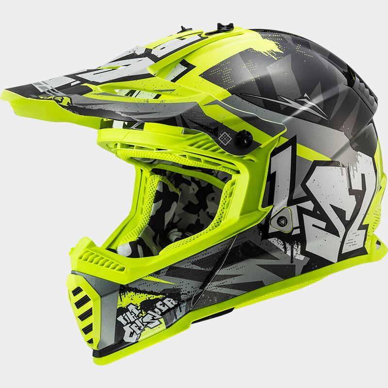 LS2 MX437J Fast Evo 2 Mini Junior ECE 22.06 Crusher Black / Yellow