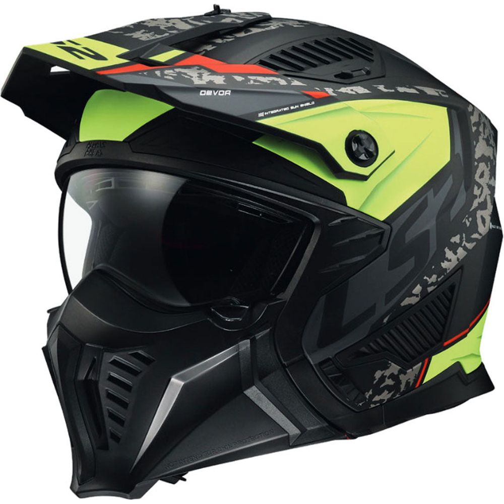 LS2 OF606 Drifter ECE 22.06 Devor Matt Black / Hi-Viz Yellow