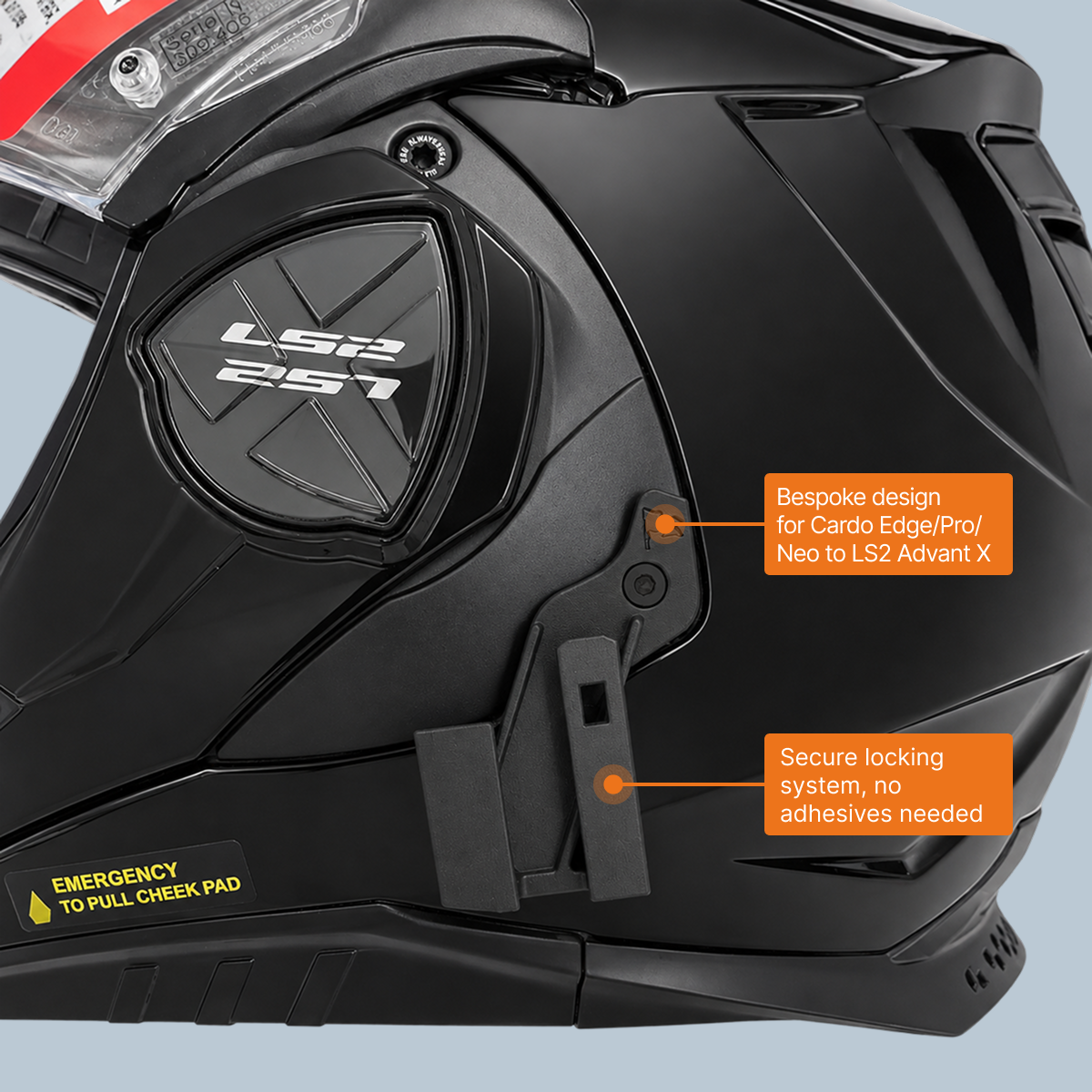 Tubs Jackson LS2 Advant X To Cardo Edge / Pro / Neo FREE UK Delivery, FREE 365 Day Returns | Moto Central
