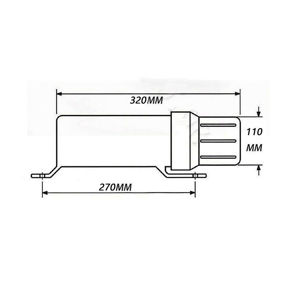 Bike It Luggage Storage Tube Orange - mounting dimensions diagram
