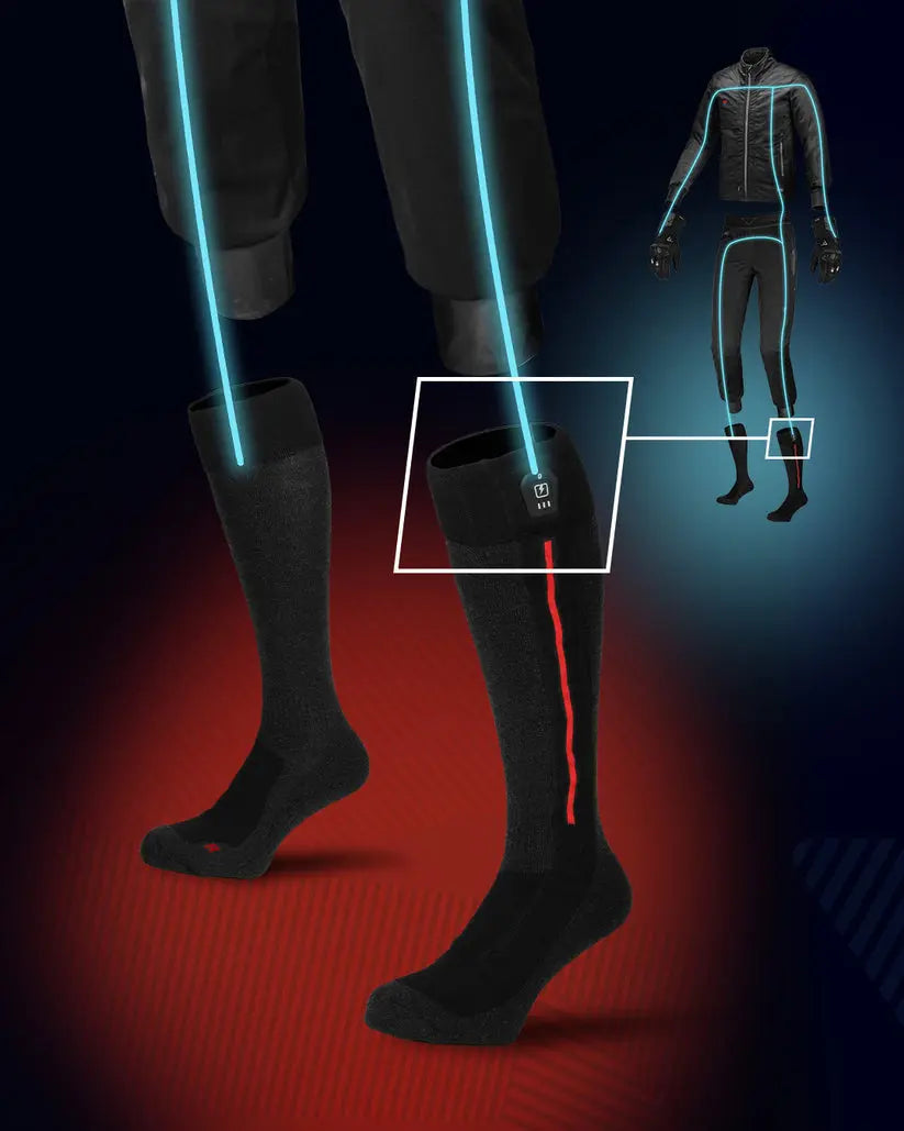 Macna Lava 2.0 Heated Socks Black / Red FREE UK Delivery, FREE 365 Day Returns | Moto Central