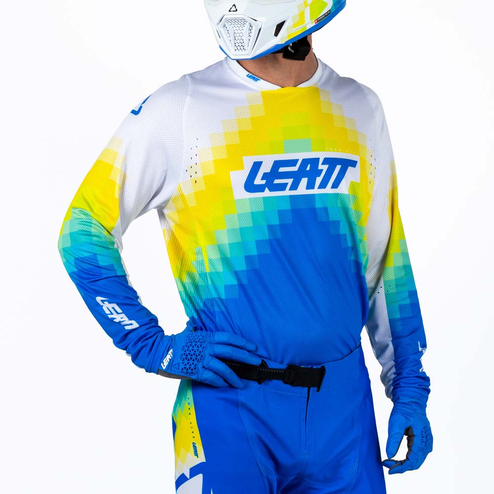 Leatt Moto 4.5 Lite Jersey Pixel Blue - FREE UK Shipping, FREE 365 Day Returns | Moto Central