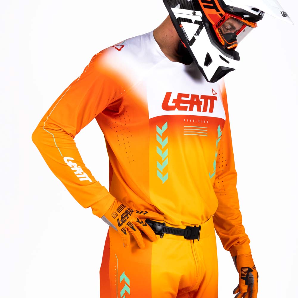 Leatt Moto 5.5 UltraWeld Jersey Orange - FREE UK Shipping, FREE 365 Day Returns | Moto Central