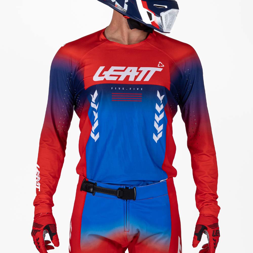 Leatt Moto 5.5 UltraWeld Jersey Royal Blue / Red - FREE UK Shipping, FREE 365 Day Returns | Moto Central