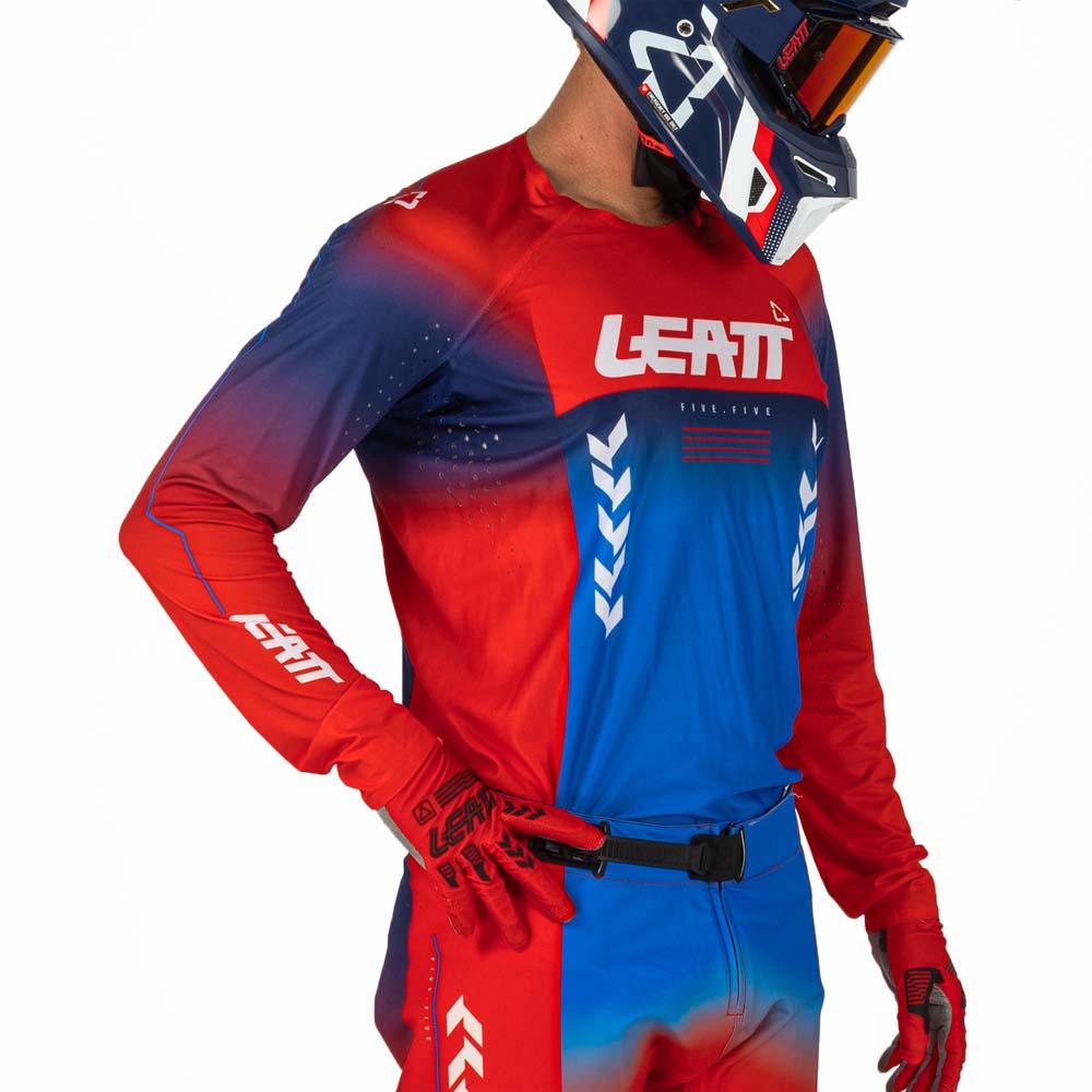 Leatt Moto 5.5 UltraWeld Jersey Royal Blue / Red - FREE UK Shipping, FREE 365 Day Returns | Moto Central