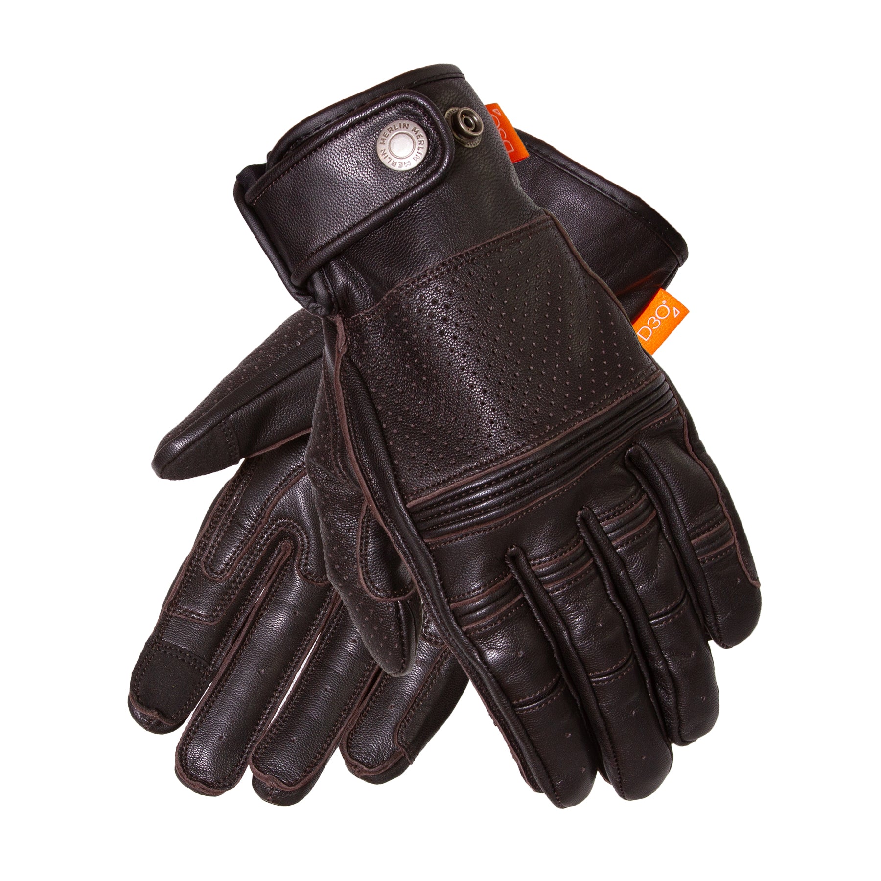 Merlin Leigh D3O Leather Gloves Dark Brown FREE UK Delivery, FREE 365 Day Returns | Moto Central