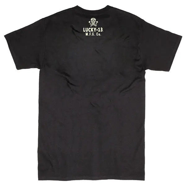 Lucky 13 Pirate Skull T-Shirt Black — rear product view
