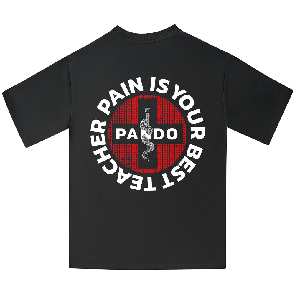Pando Moto Luke Pain Oversized T-Shirt Black FREE UK Delivery, FREE 365 Day Returns | Moto Central