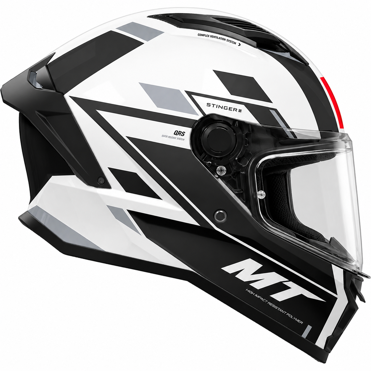 MT Helmets Stinger 2 Zivze A2 Gloss Black / White