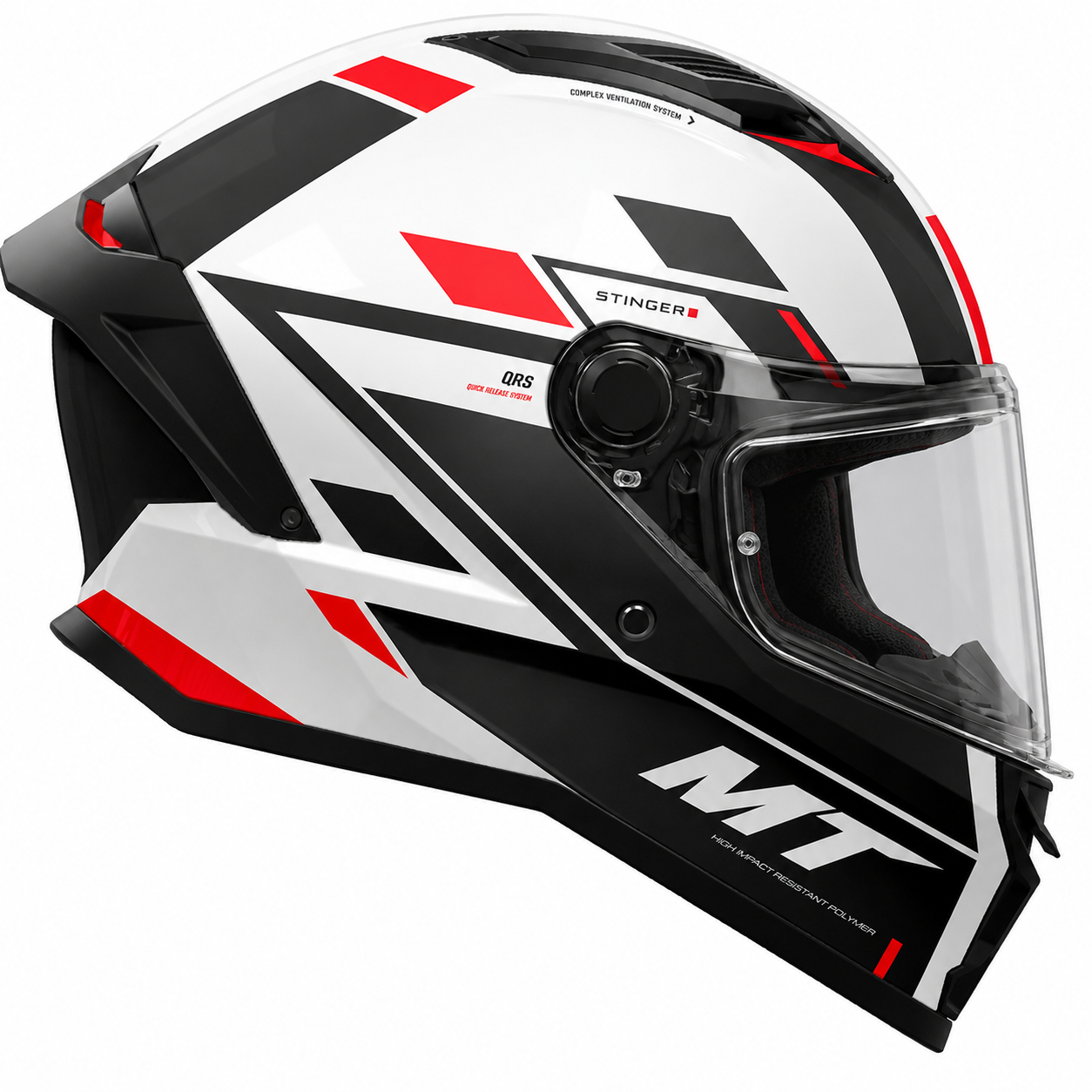 MT Helmets Stinger 2 Zivze A5 Gloss Black / White / Red