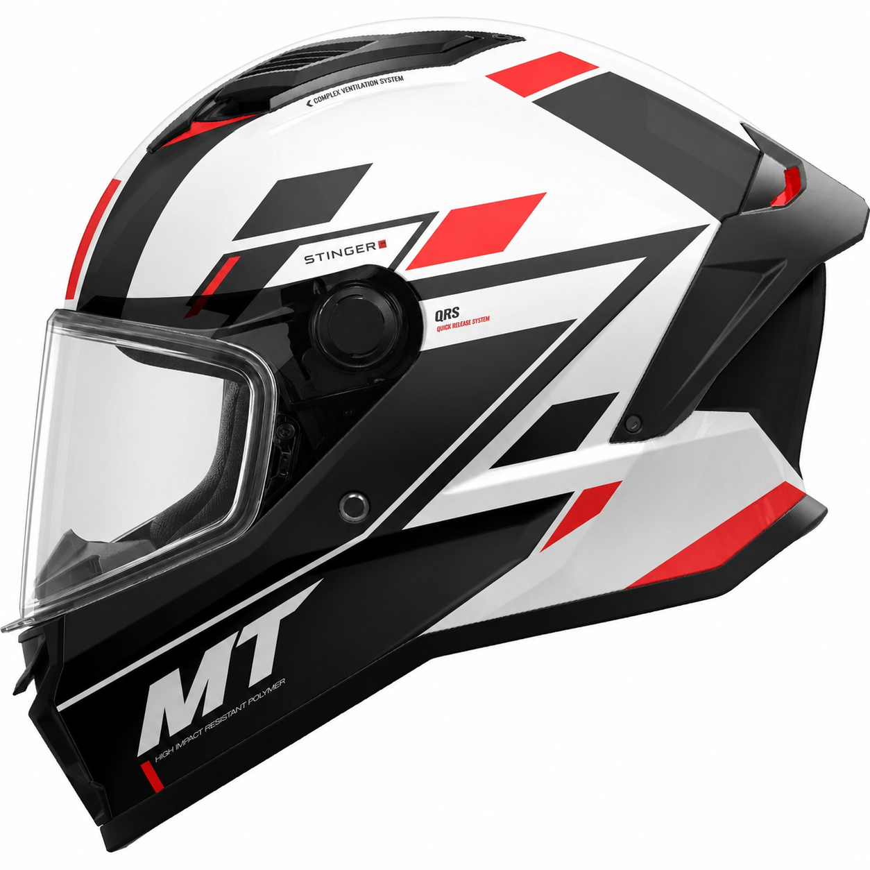 MT Helmets Stinger 2 Zivze A5 Gloss Black / White / Red