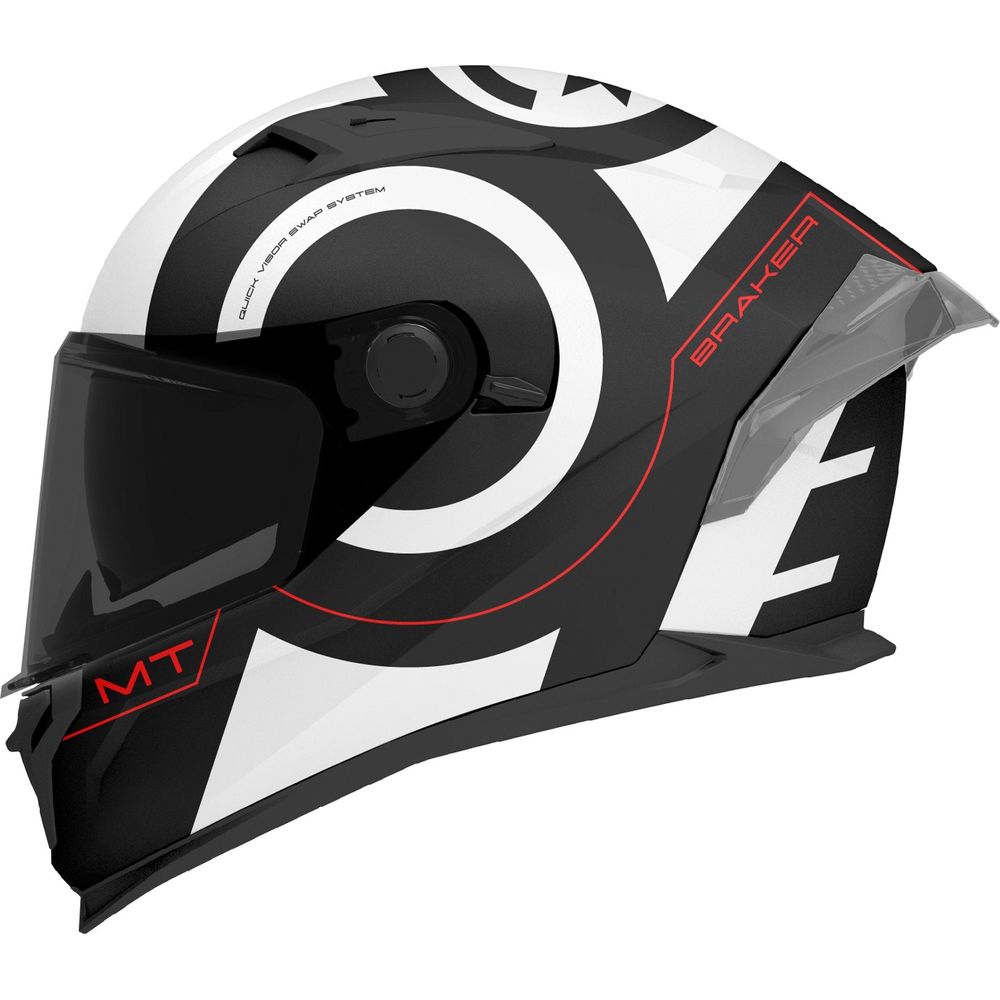 MT Helmets Braker SV Inox A0 Matt Black / White