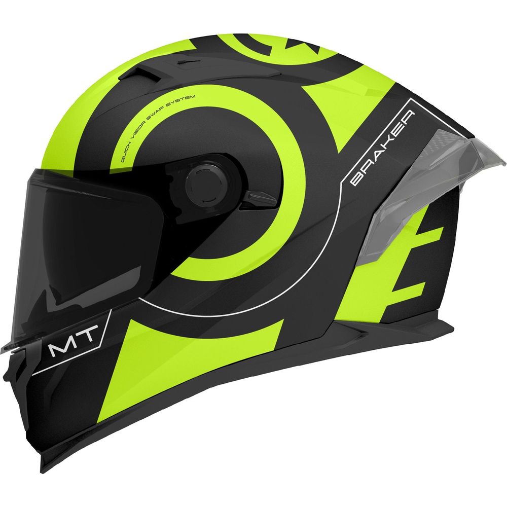 MT Helmets Braker SV Inox A3 Matt Black / Fluo Yellow