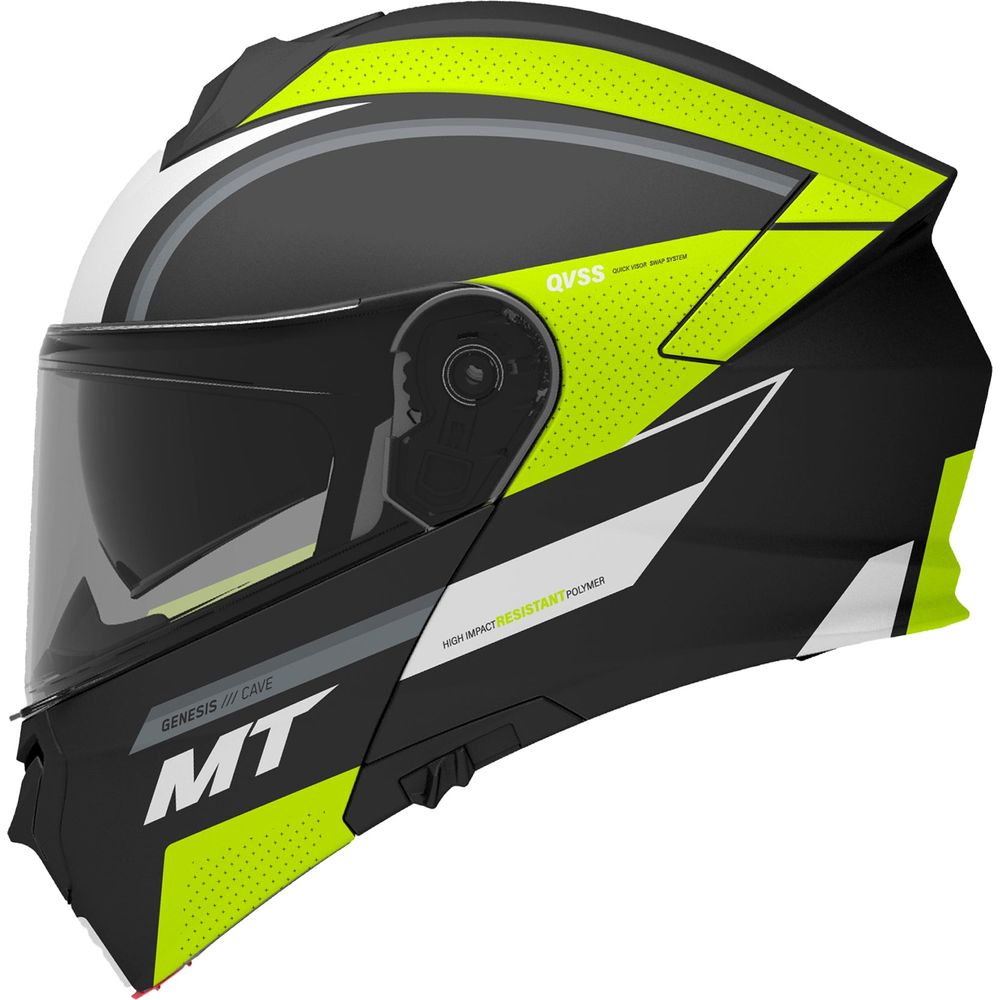 MT Helmets Genesis SV Cave A3 Matt Black / Fluo Yellow