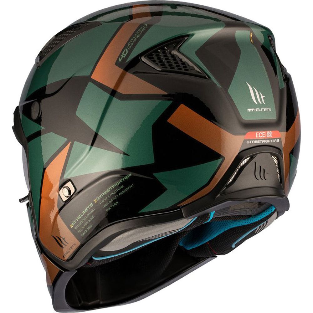 MT Helmets Streetfighter SV S P1R A9 Adventure Matt Black / Green / Gold