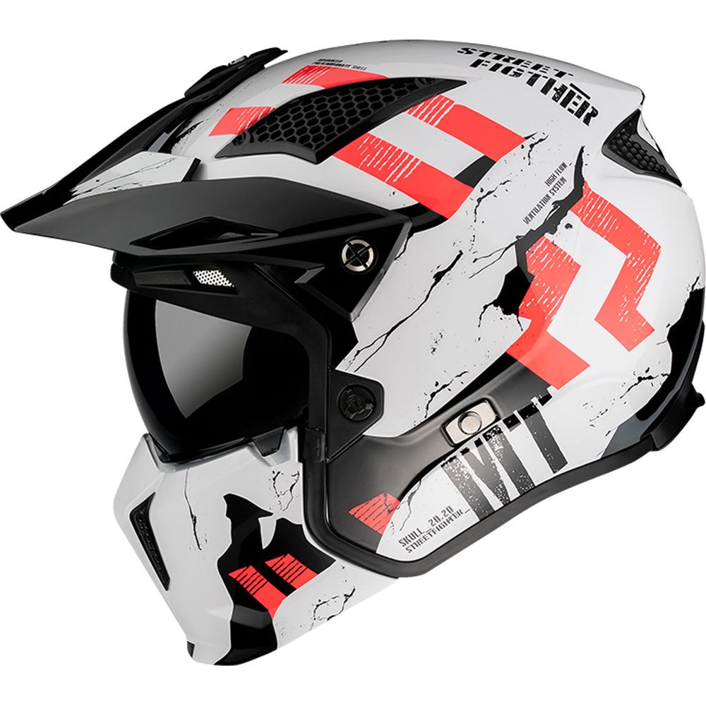 MT Helmets Streetfighter Skull A0 Adventure Gloss Pearl White