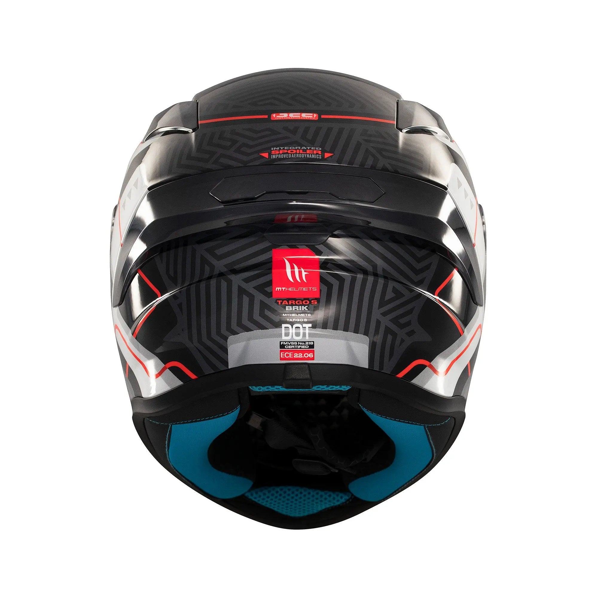 MT Targo S Brik C0 Gloss Black / White FREE UK Delivery, FREE 365 Day Returns | Moto Central