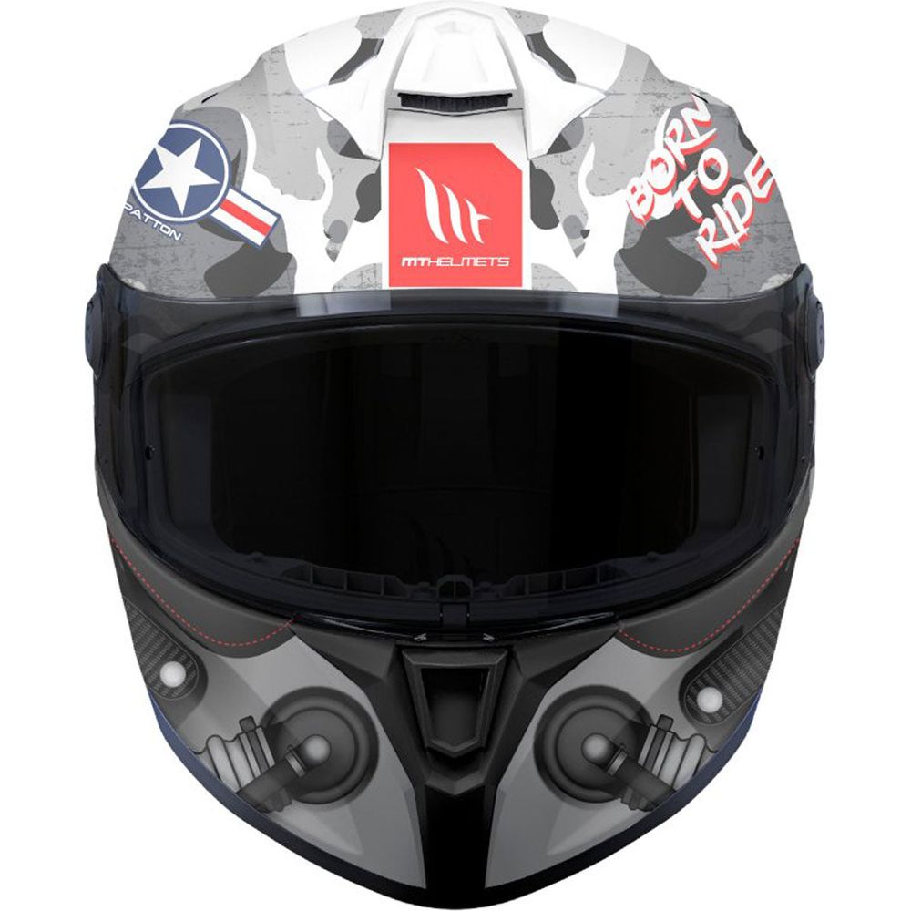 MT Helmets Targo S Patton A0 Gloss White Camo