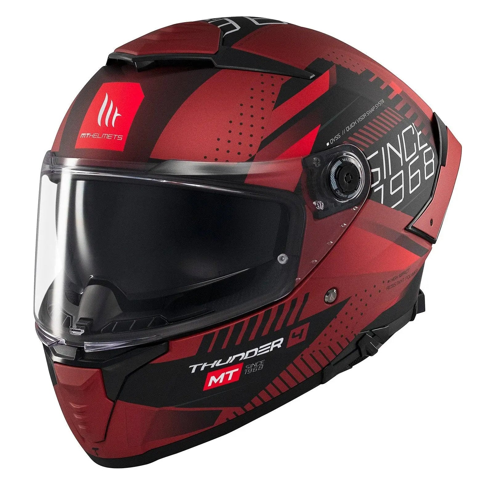MT Thunder 4 SV Lumin D5 Matt Red FREE UK Delivery, FREE 365 Day Returns | Moto Central