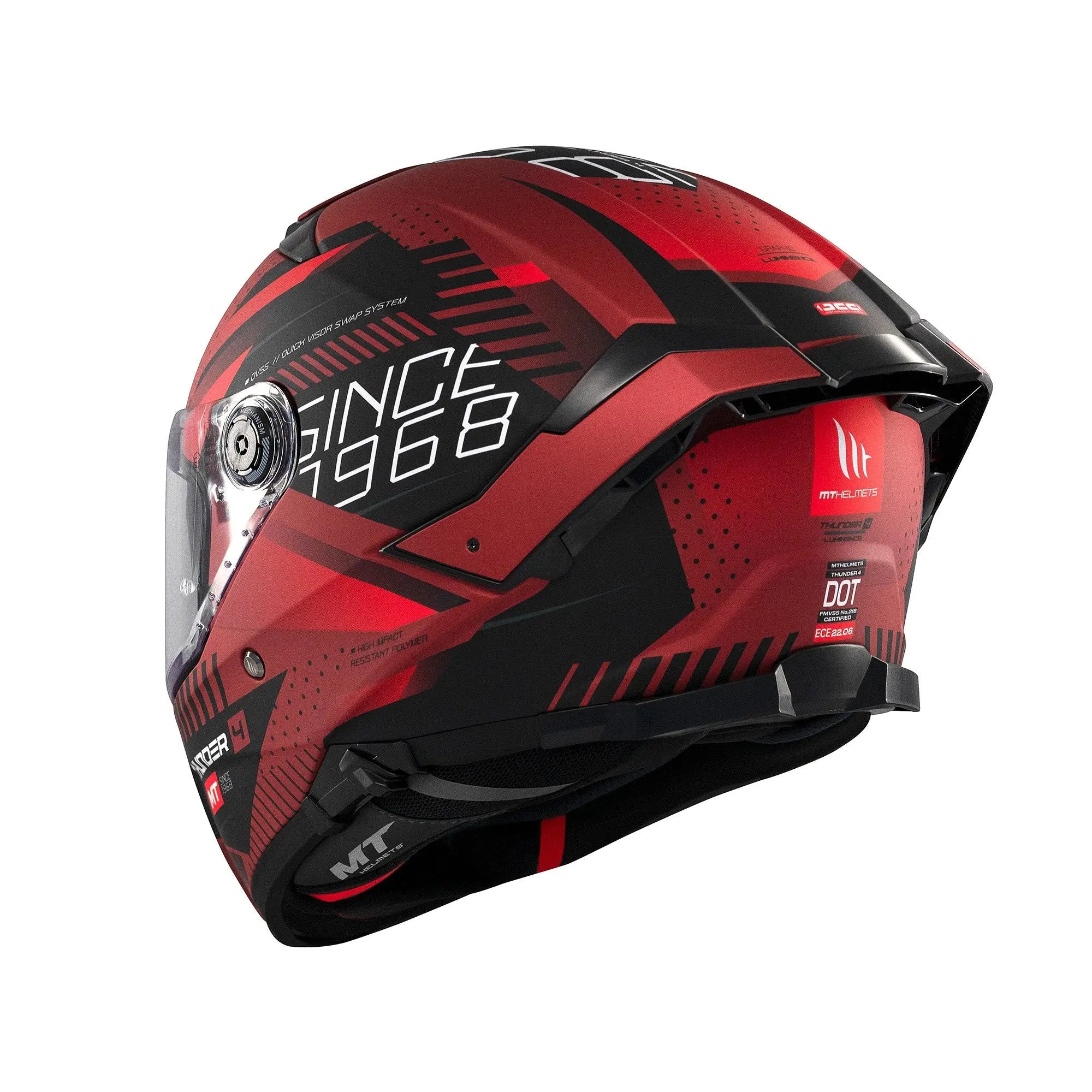MT Thunder 4 SV Lumin D5 Matt Red FREE UK Delivery, FREE 365 Day Returns | Moto Central