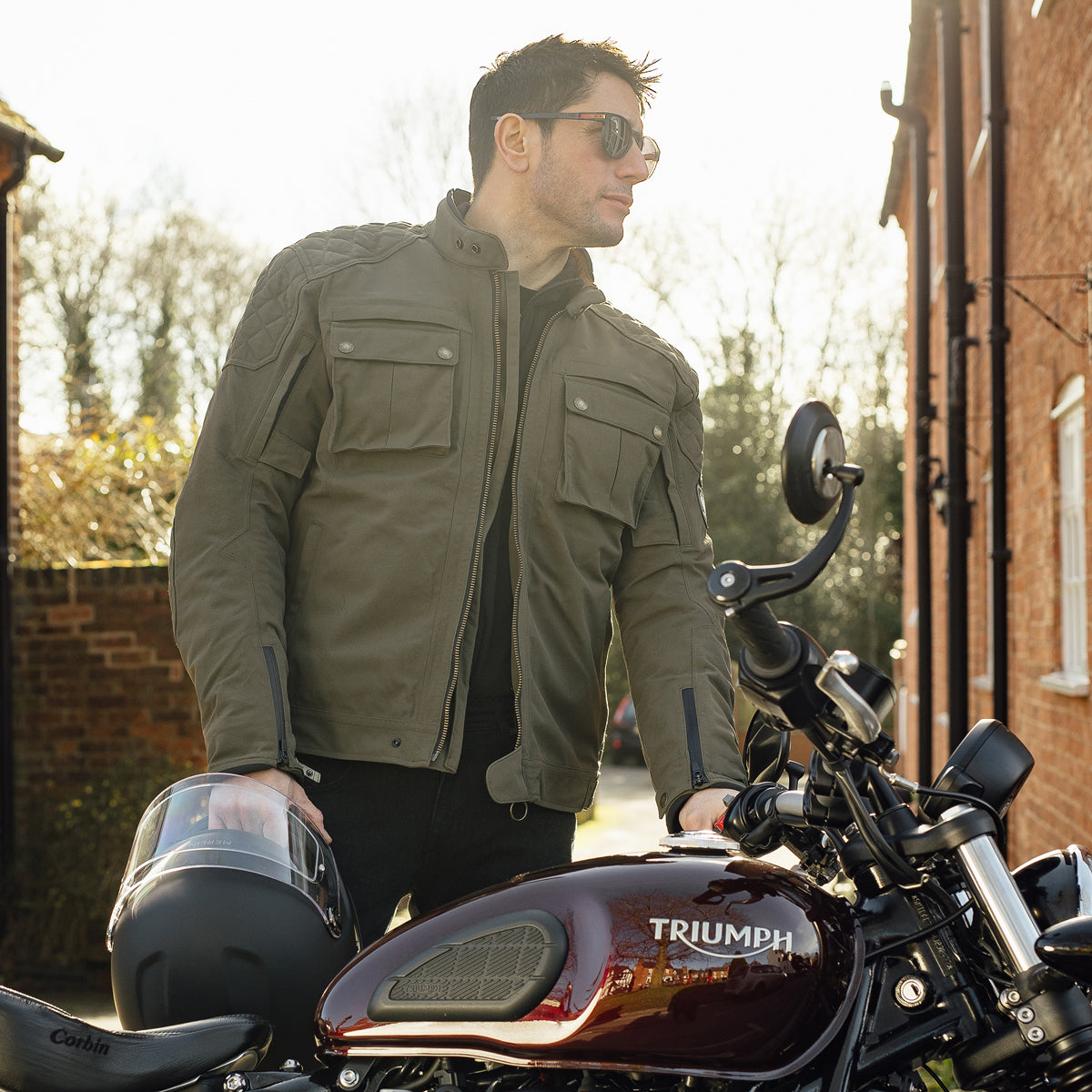 Merlin Coplow Eco D3O Laminated Textile Jacket Green FREE UK Delivery, FREE 365 Day Returns | Moto Central