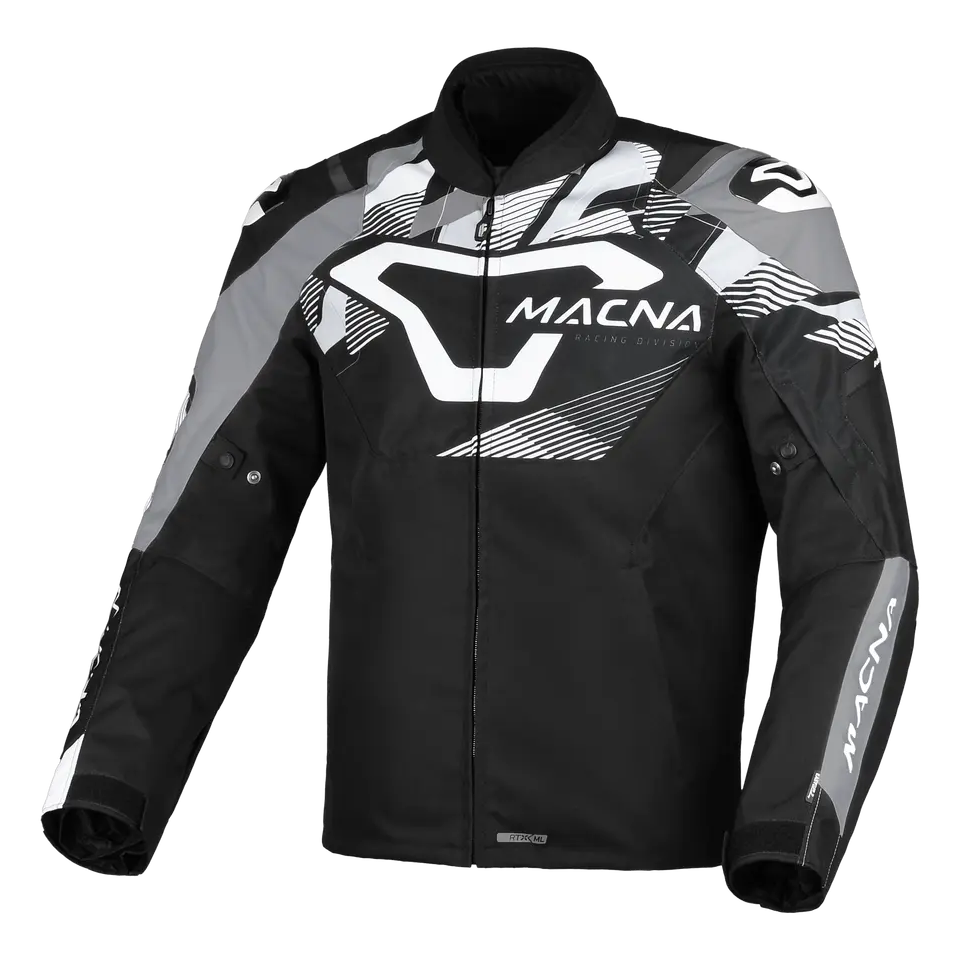 Macna Admyre Textile Jacket Black / White front view
