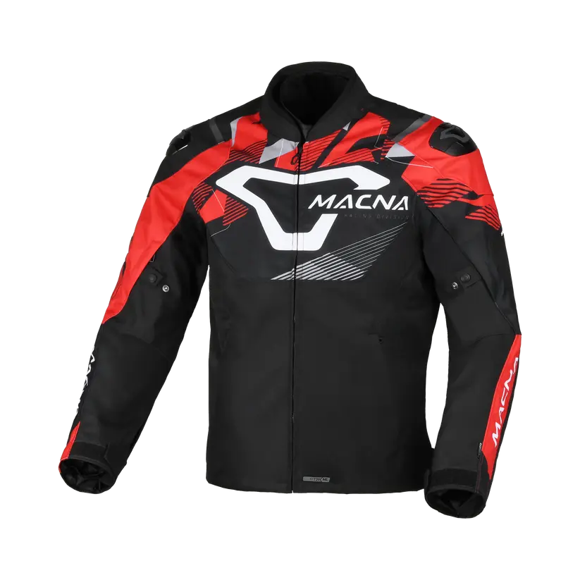 Macna Admyre Textile Jacket Black / Red FREE UK Delivery, FREE 365 Day Returns | Moto Central