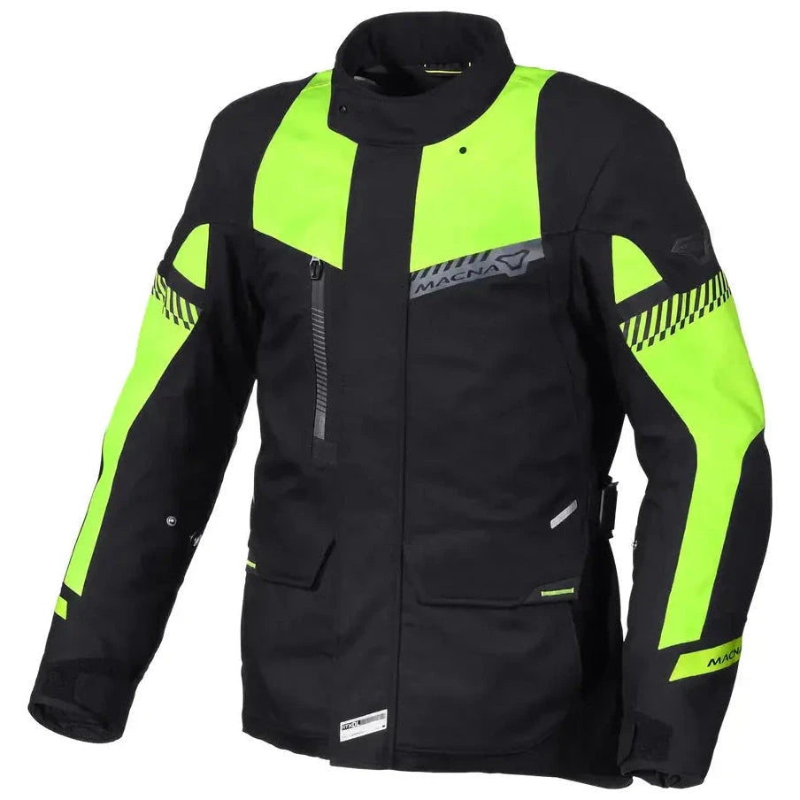 Macna Aspire Textile Jacket Black / Fluo Yellow  - FREE UK Shipping, FREE 365 Day Returns | Moto Central