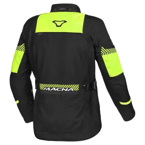 Macna Aspire Textile Jacket Black / Fluo Yellow  - FREE UK Shipping, FREE 365 Day Returns | Moto Central