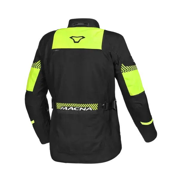 Macna Aspire Textile Jacket Black / Fluo Yellow  - FREE UK Shipping, FREE 365 Day Returns | Moto Central