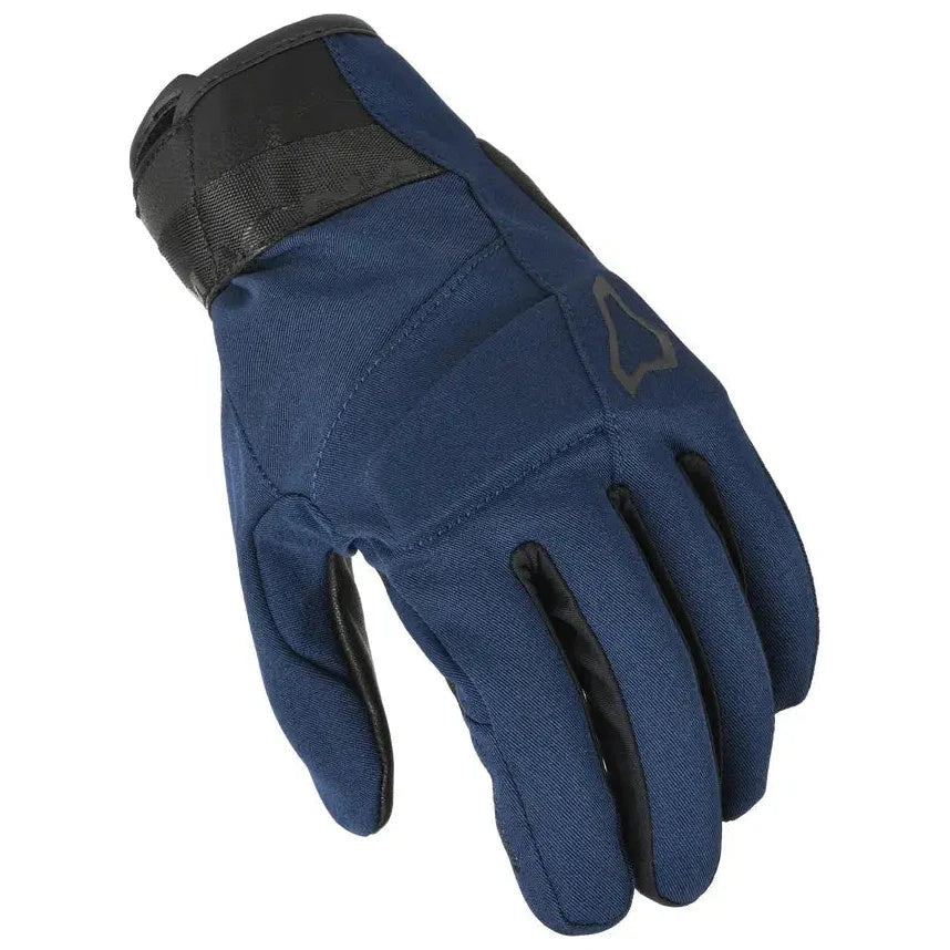Macna Astrill Short Leather / Textile Gloves Dark Blue / Black  - FREE UK Shipping, FREE 365 Day Returns | Moto Central