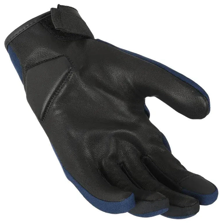 Macna Astrill Short Leather / Textile Gloves Dark Blue / Black  - FREE UK Shipping, FREE 365 Day Returns | Moto Central